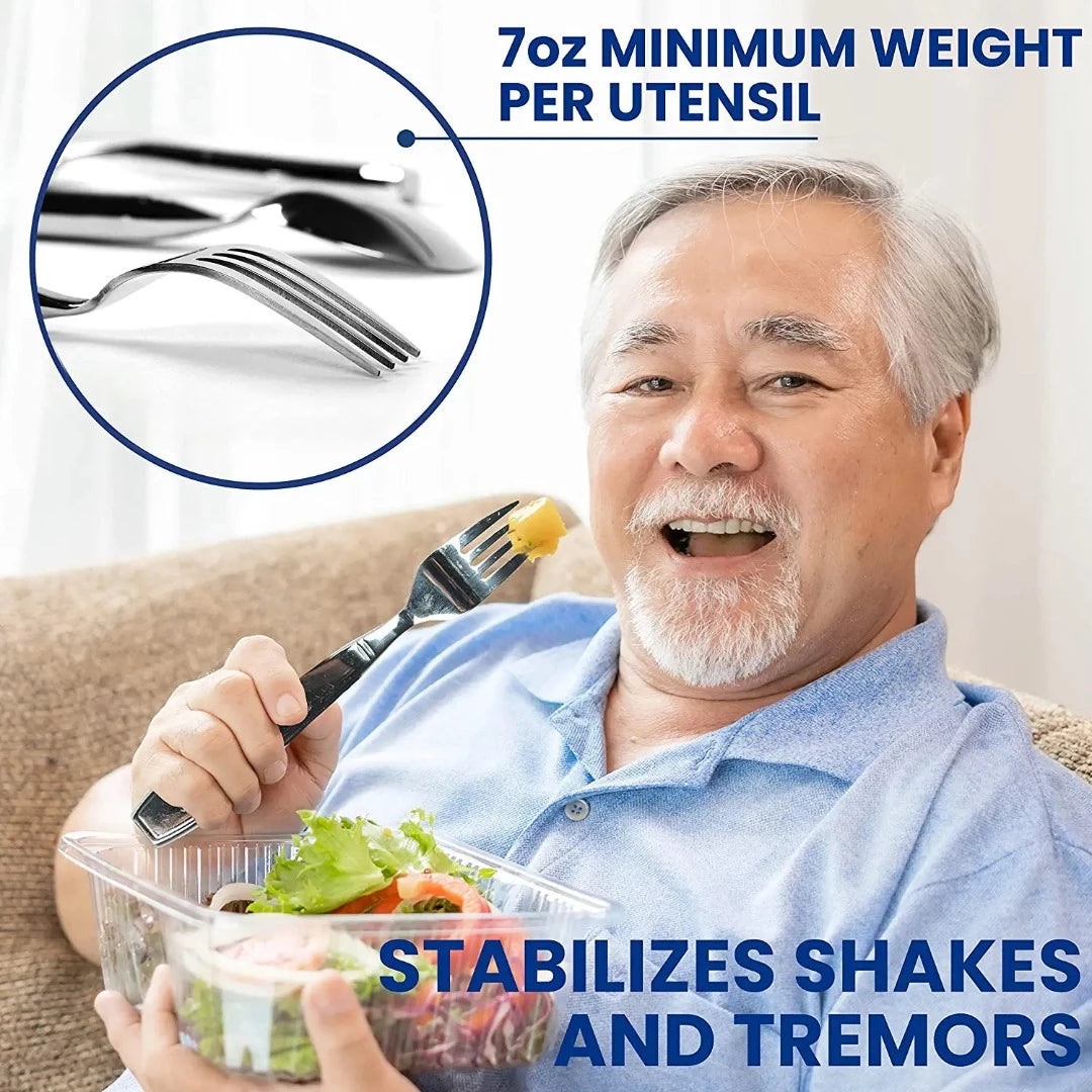 Adaptive Eating Utensils 4pc Easy Grip Silverware Stainless Steel